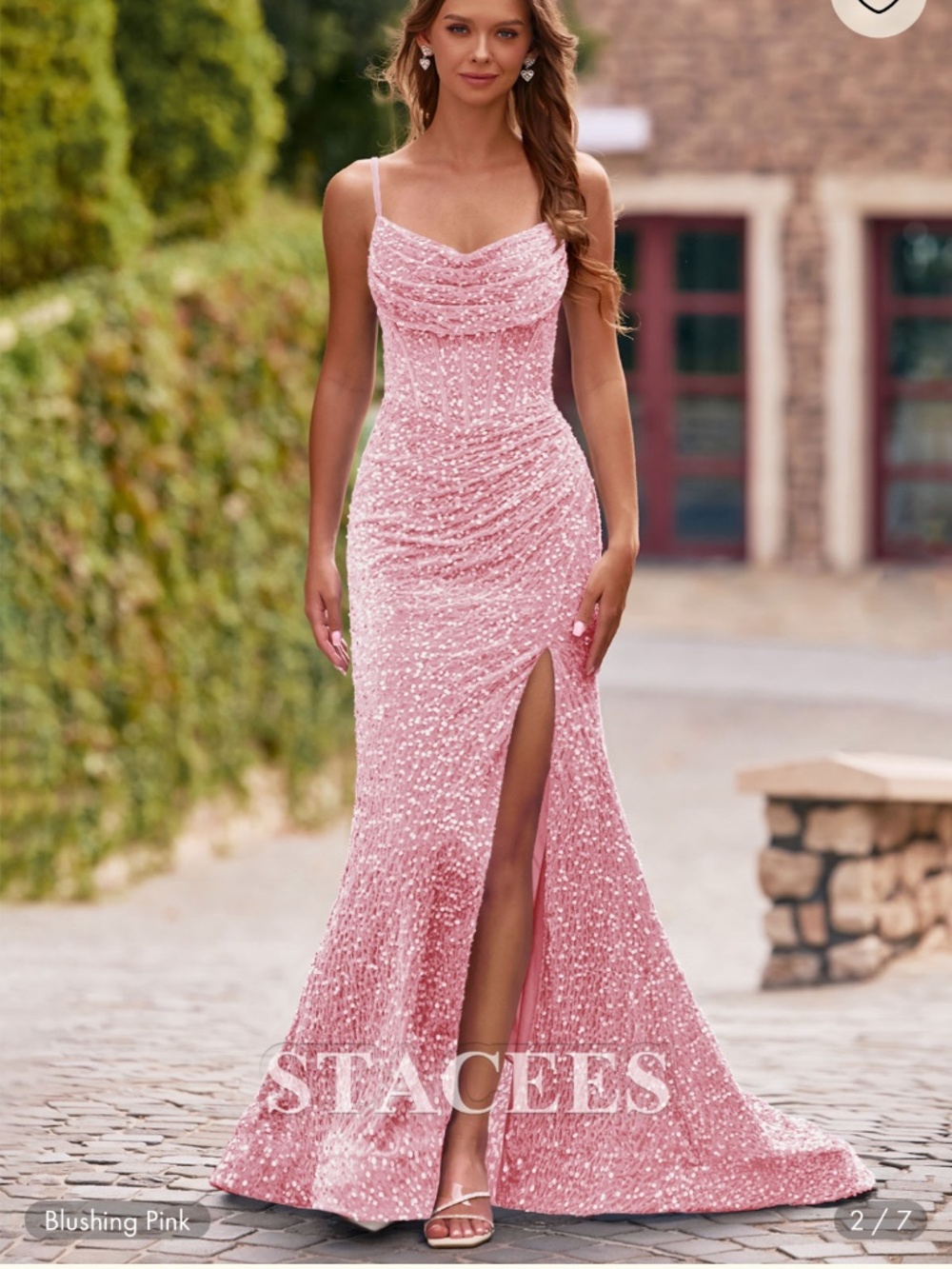 Long homecoming or prom dress
